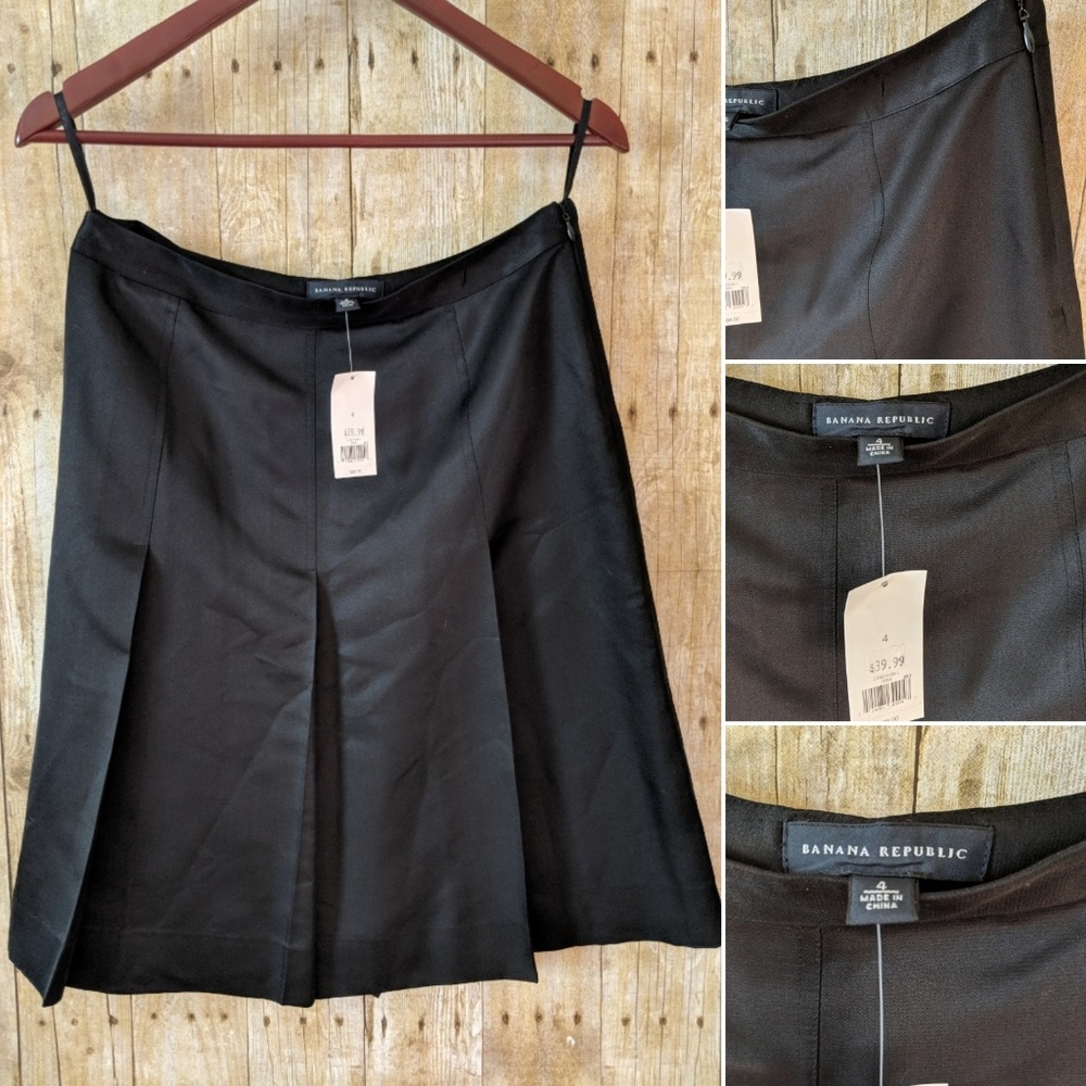 NEW!!! Banana Republic black silk skirt. Size 4.